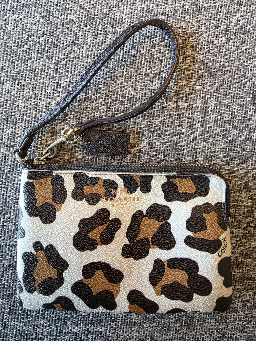 COACH Leopard Print Wristlet Pouch - Picture 2 of 7